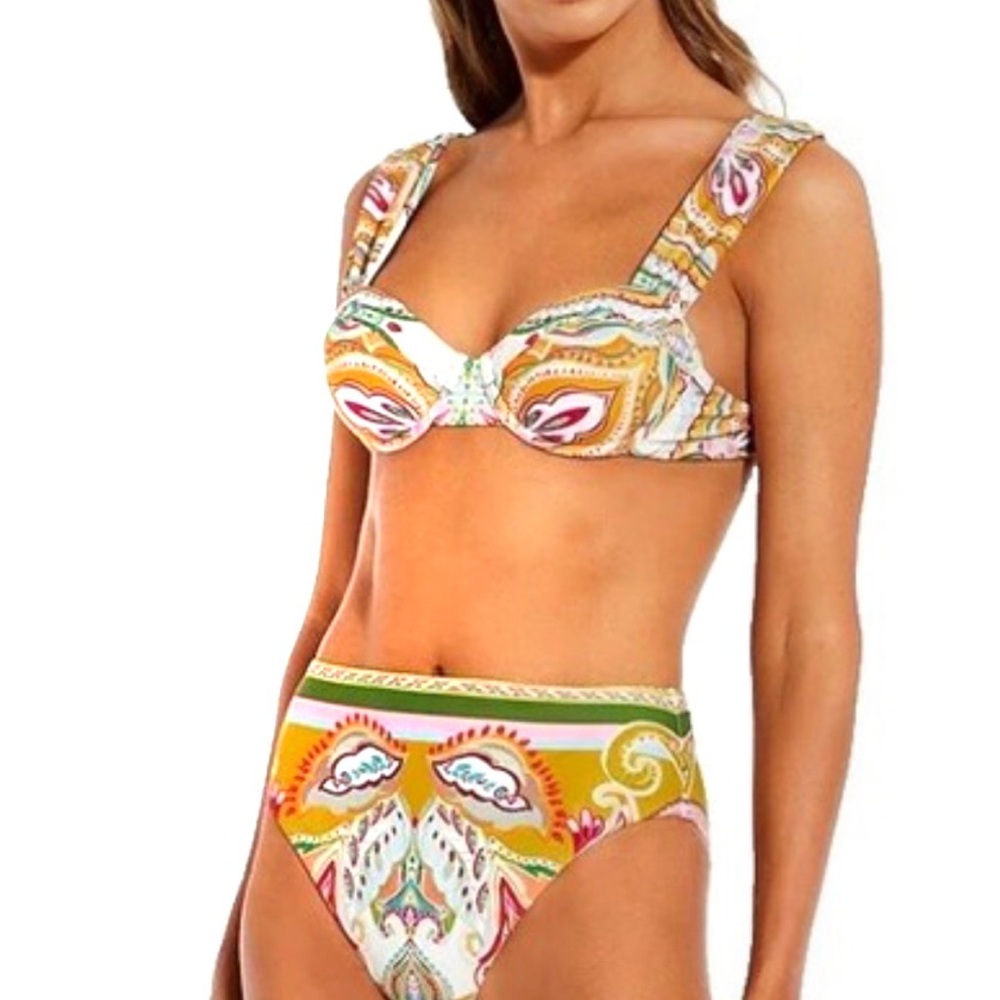 Antonio Milani Colorful Paisley Patterned Women's Bikini Set With Matching Cover